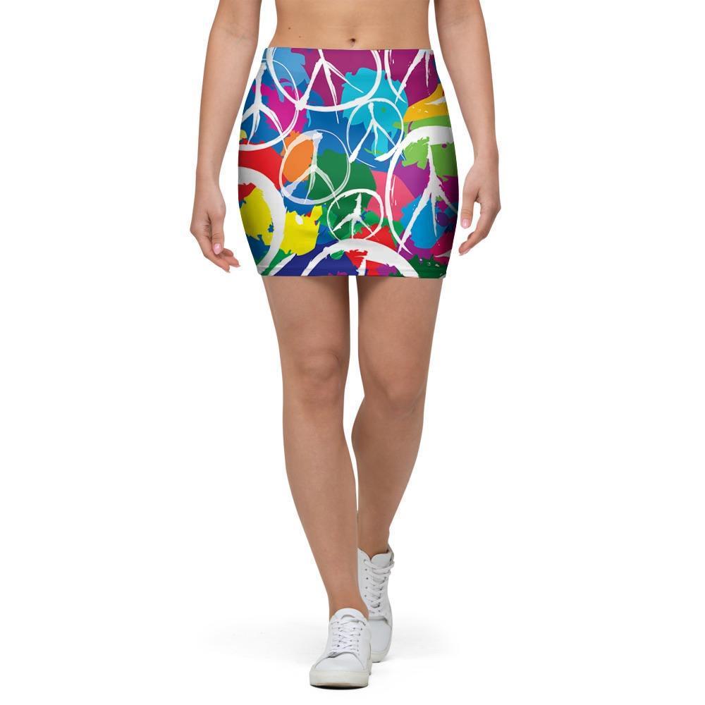 Colorful Hippie Mini Skirt-grizzshop