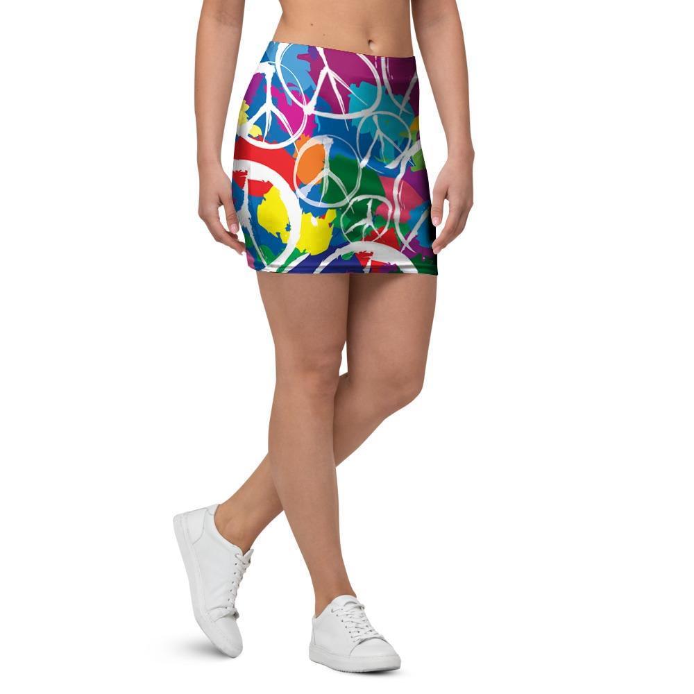 Colorful Hippie Mini Skirt-grizzshop