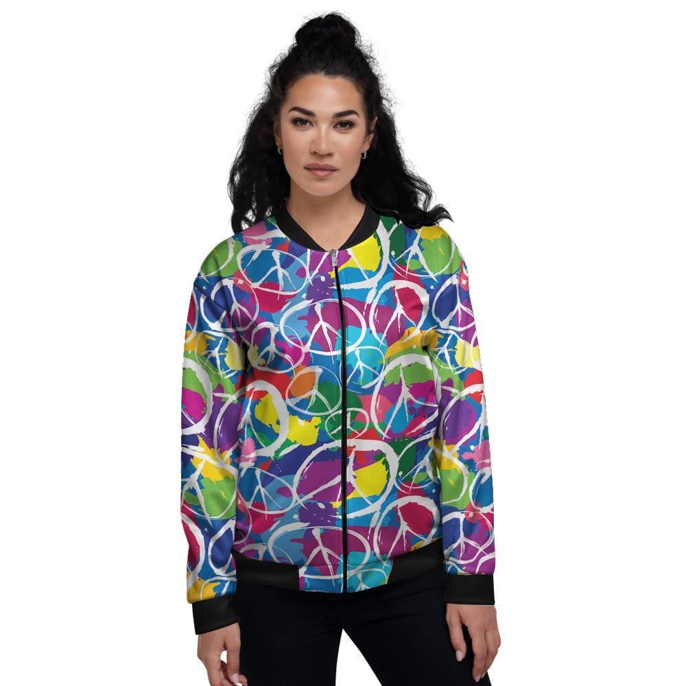 Colorful Hippie Women's Bomber Jacket-grizzshop