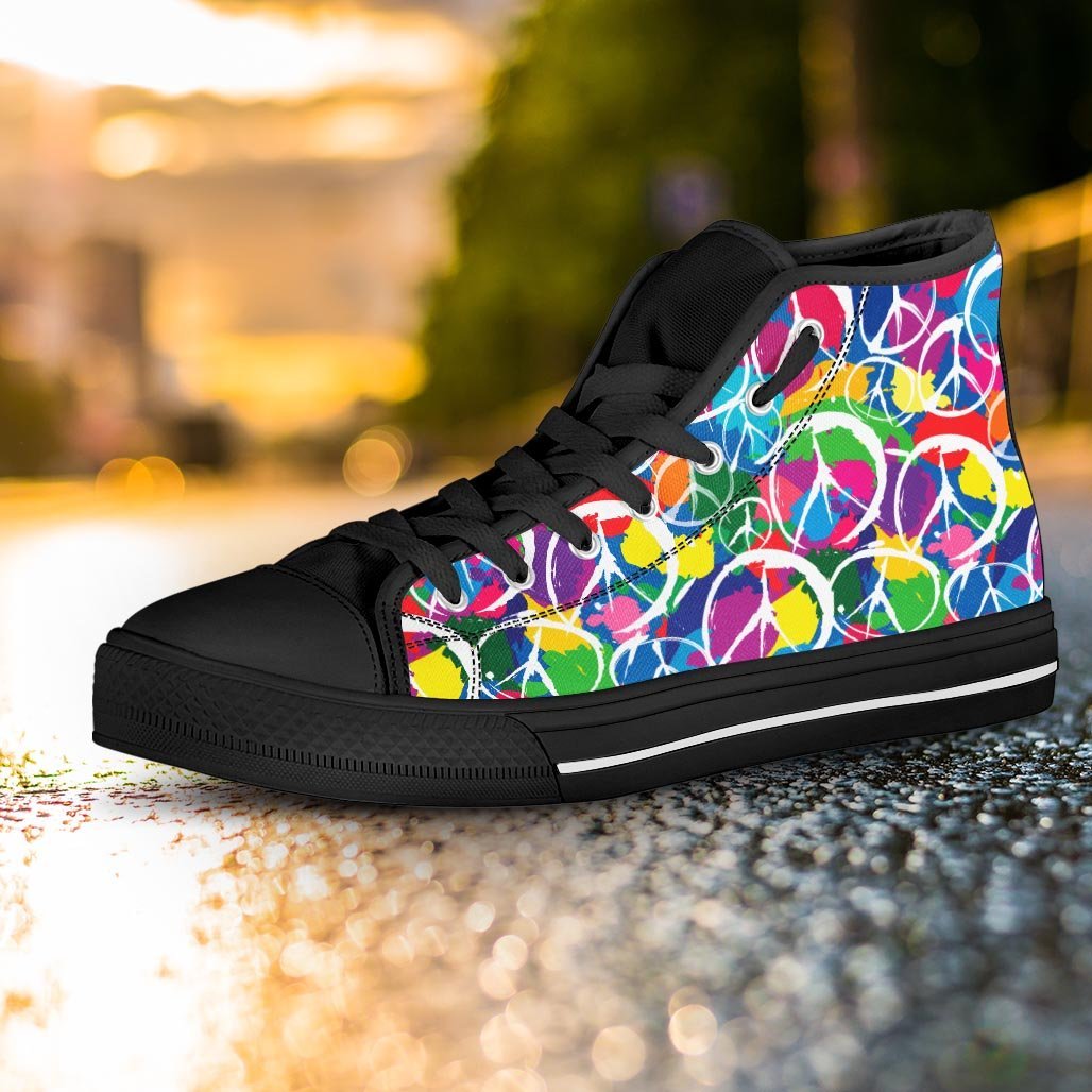 Colorful Hippie Women's High Top Shoes-grizzshop