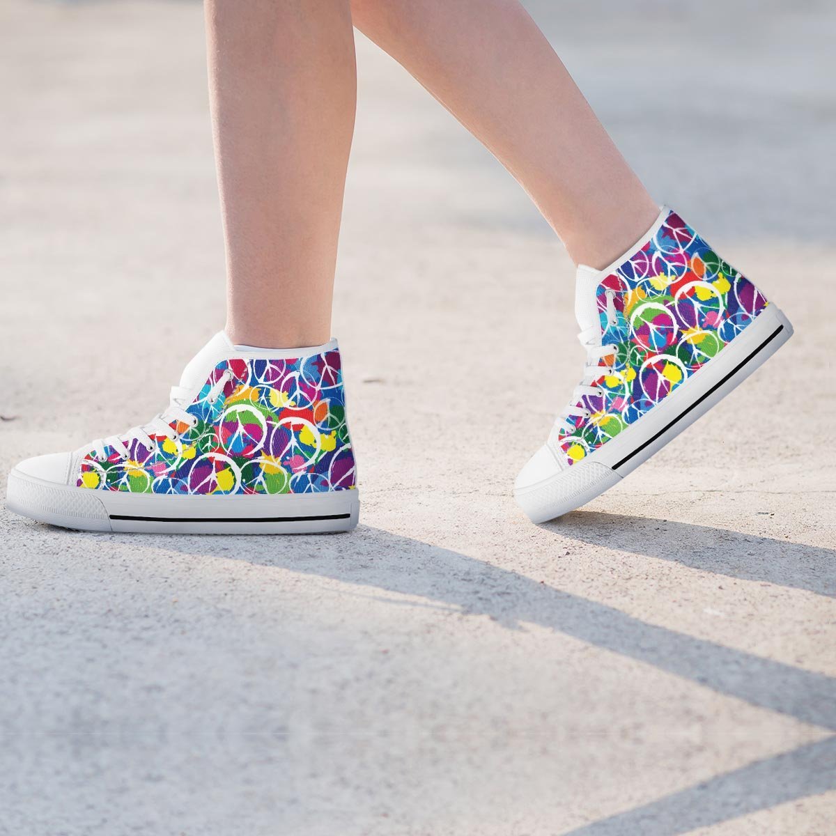 Colorful Hippie Women's High Top Shoes-grizzshop