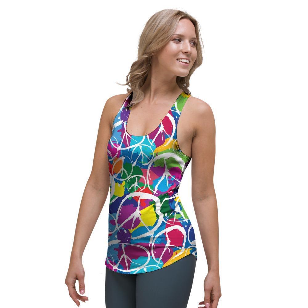 Colorful Hippie Women's Racerback Tank Top-grizzshop