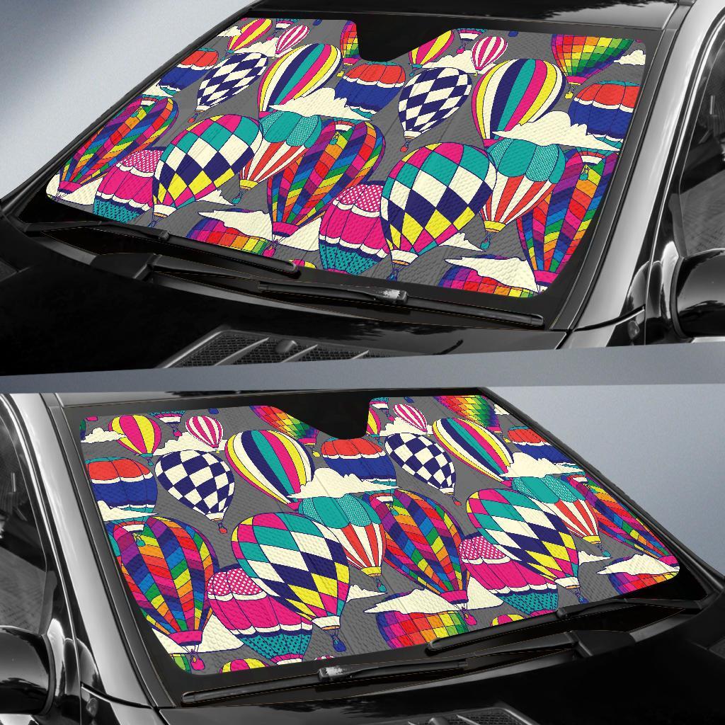 Colorful Hot Air Balloon Pattern Print Car Sun Shade-grizzshop