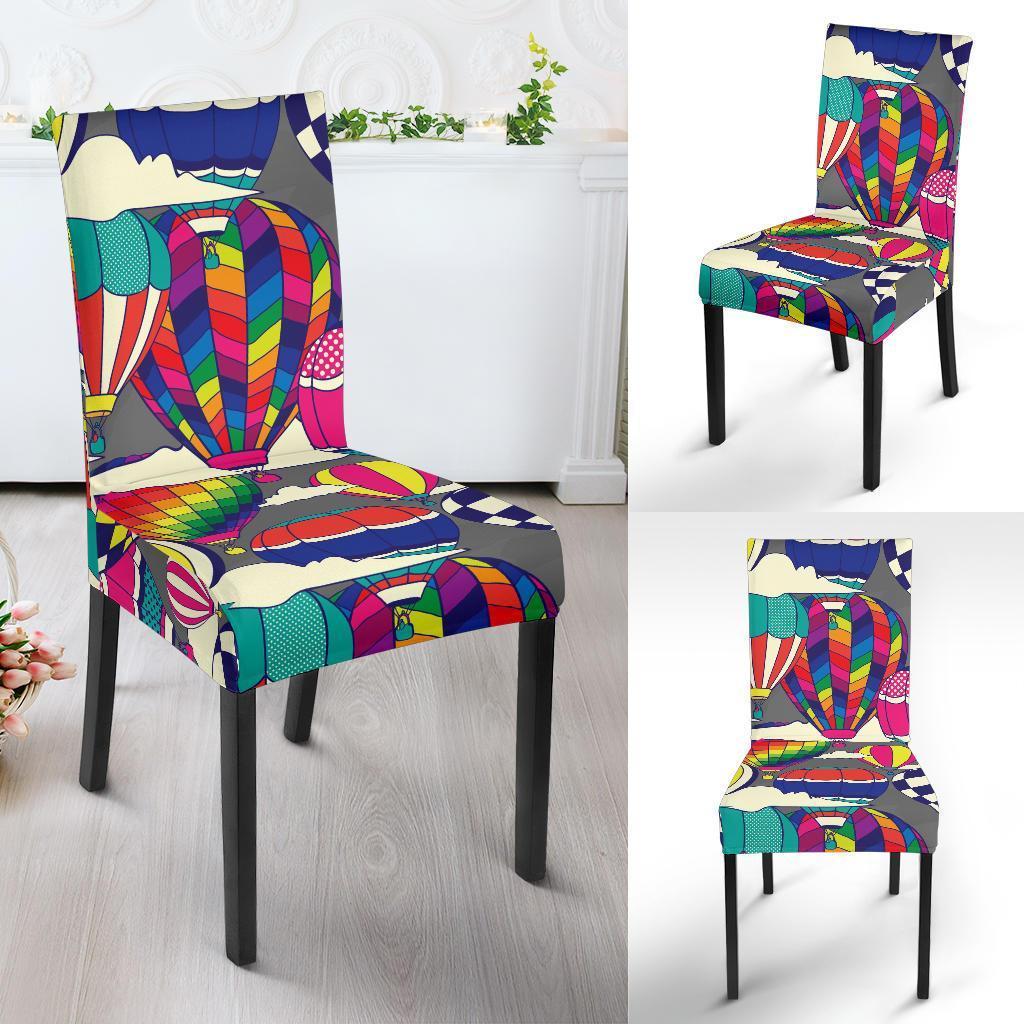 Colorful Hot Air Balloon Pattern Print Chair Cover-grizzshop