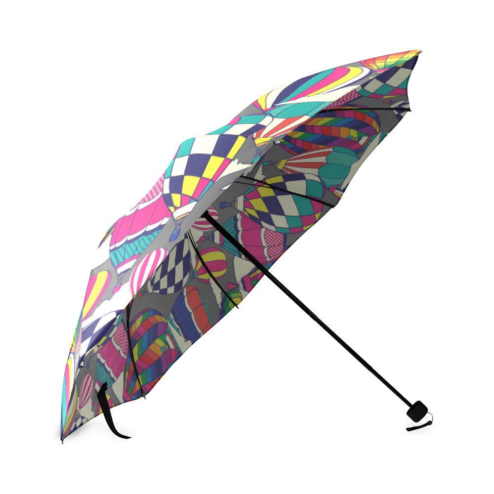 Colorful Hot Air Balloon Pattern Print Foldable Umbrella-grizzshop
