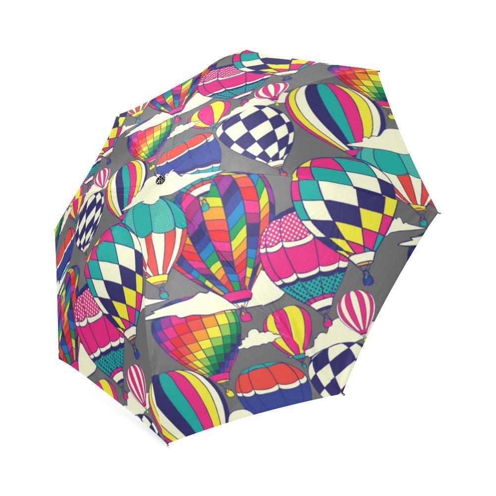 Colorful Hot Air Balloon Pattern Print Foldable Umbrella-grizzshop