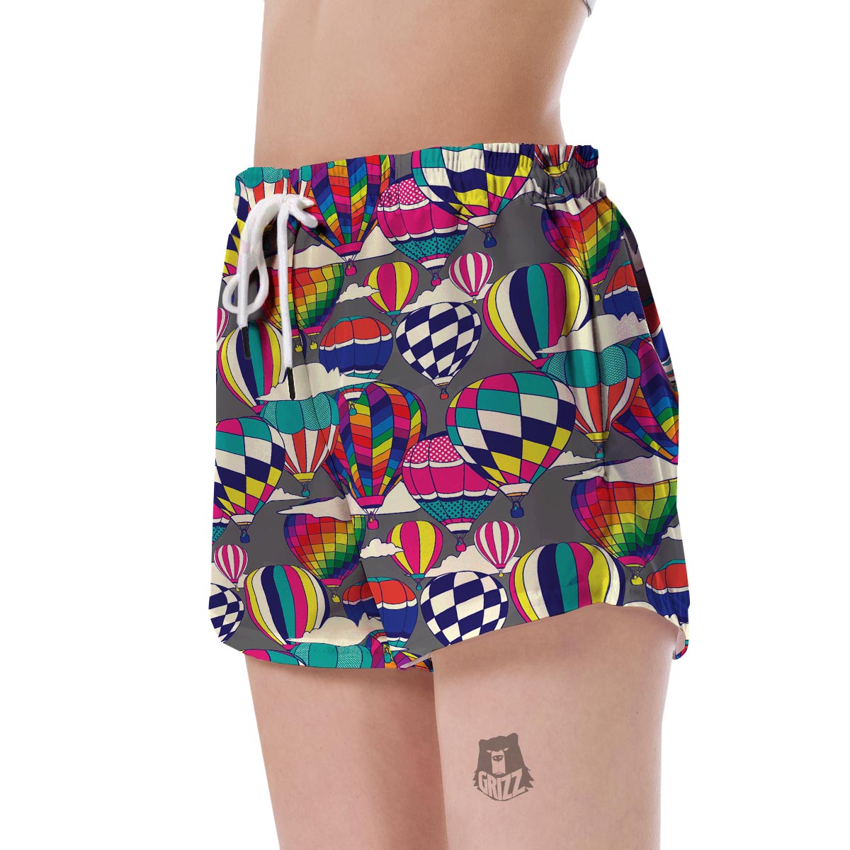 Colorful Hot Air Balloon Pattern Print Women's Shorts-grizzshop