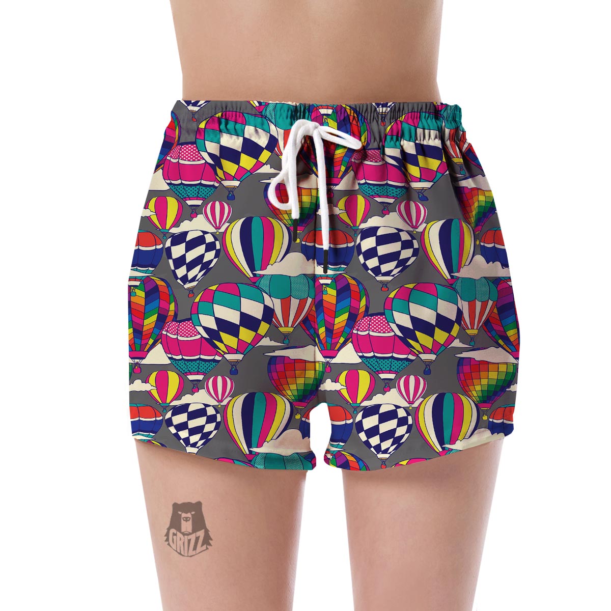 Colorful Hot Air Balloon Pattern Print Women's Shorts-grizzshop