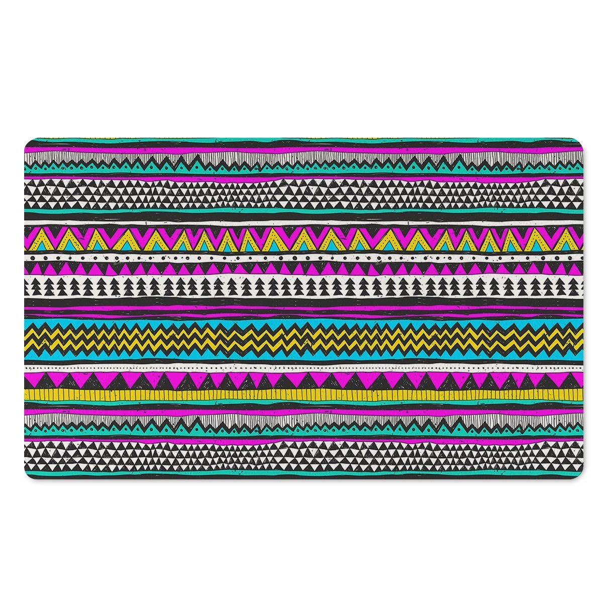 Colorful Indian Aztec Doodle Triangles Door Mat-grizzshop