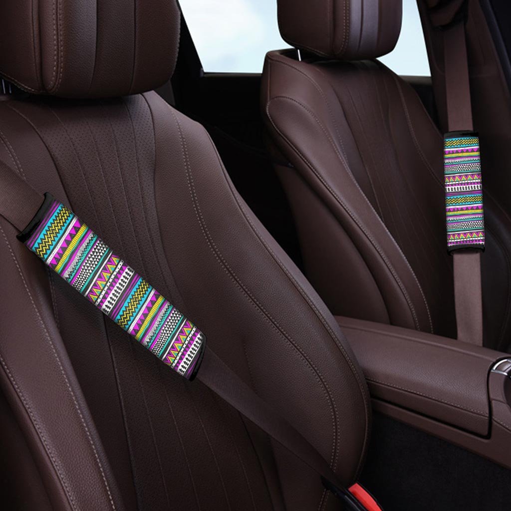 Colorful Indian Aztec Doodle Triangles Seat Belt Cover-grizzshop