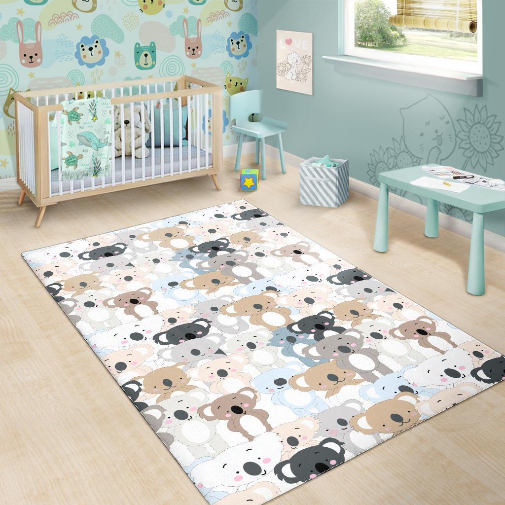 Colorful Koala Pattern Print Floor Mat-grizzshop