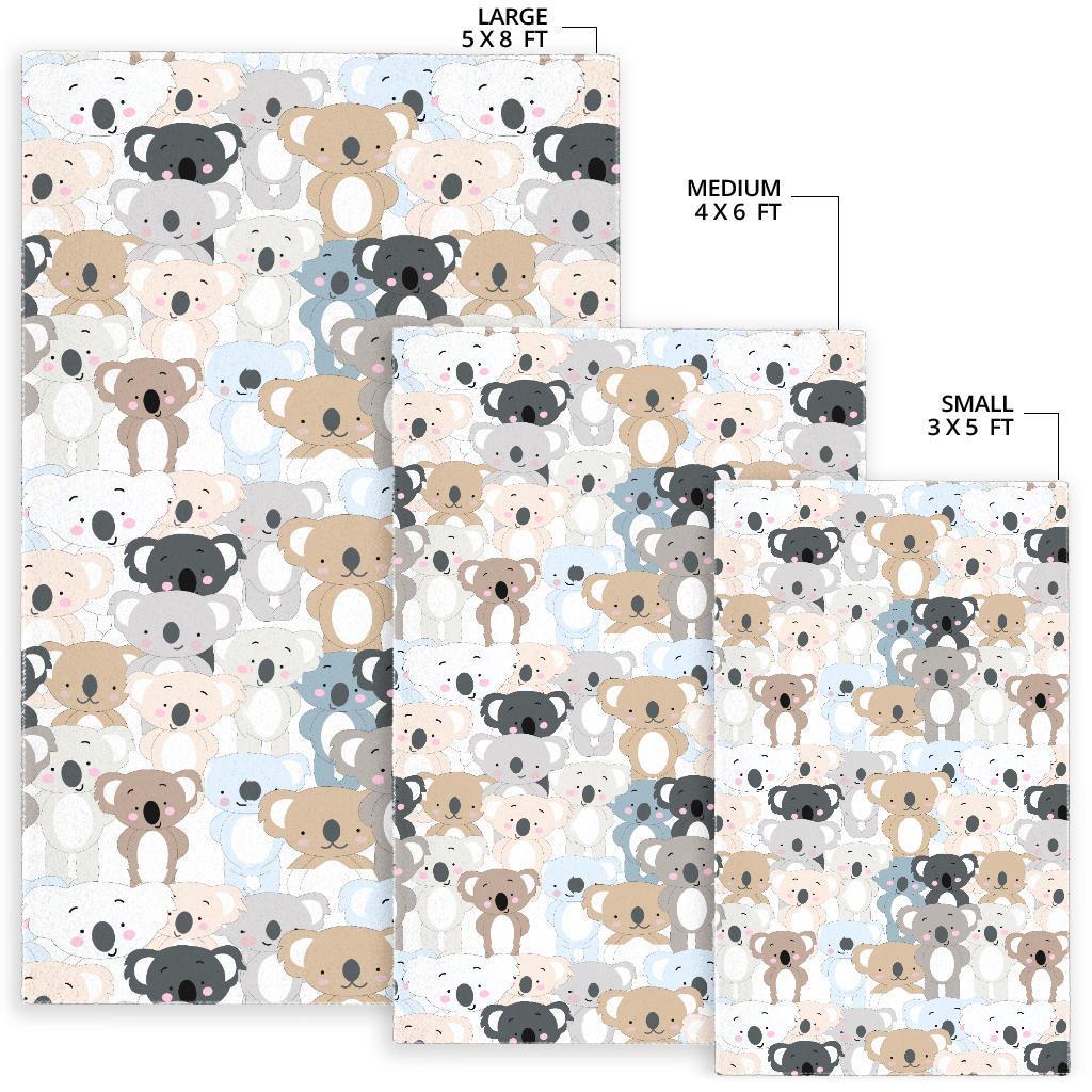 Colorful Koala Pattern Print Floor Mat-grizzshop