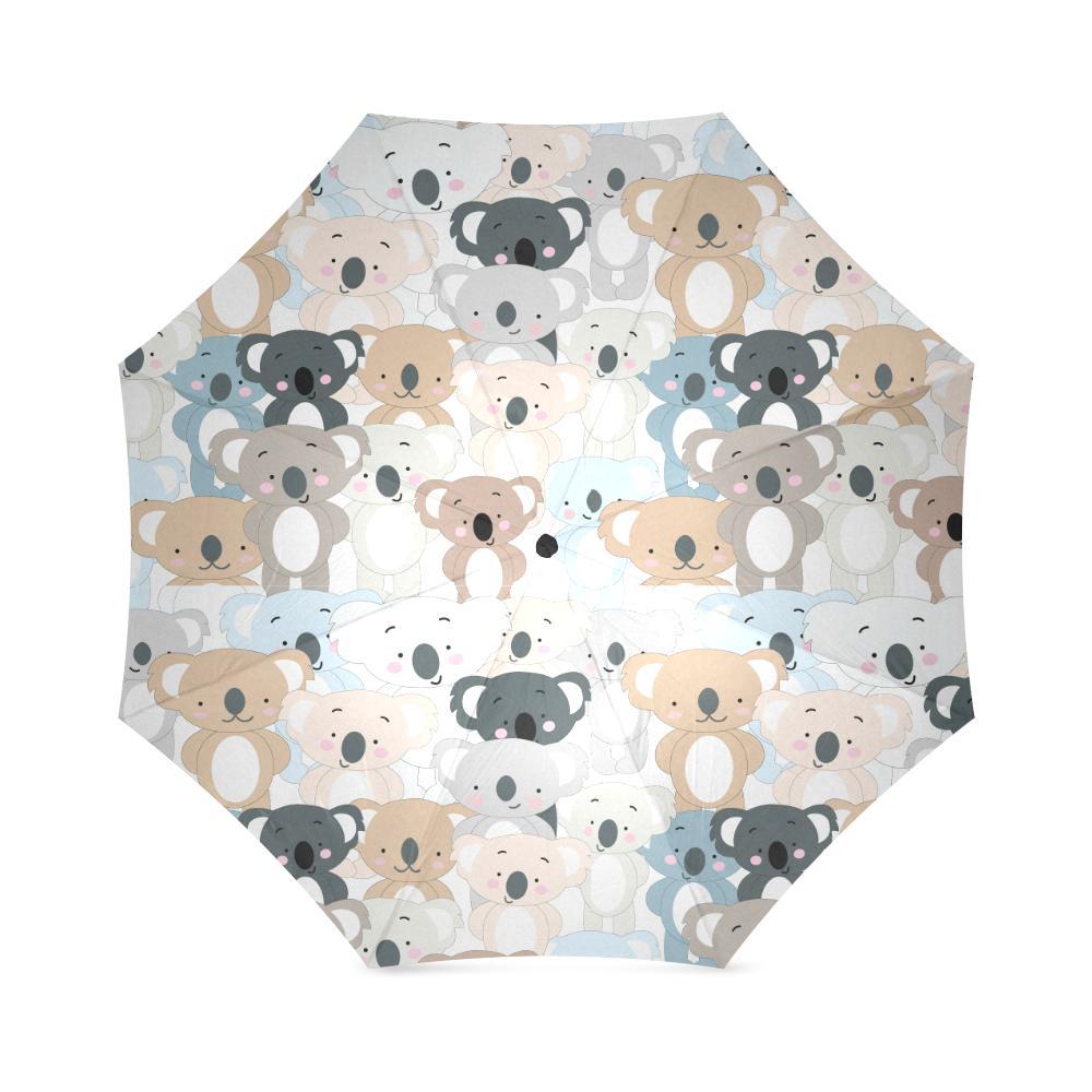 Colorful Koala Pattern Print Foldable Umbrella-grizzshop