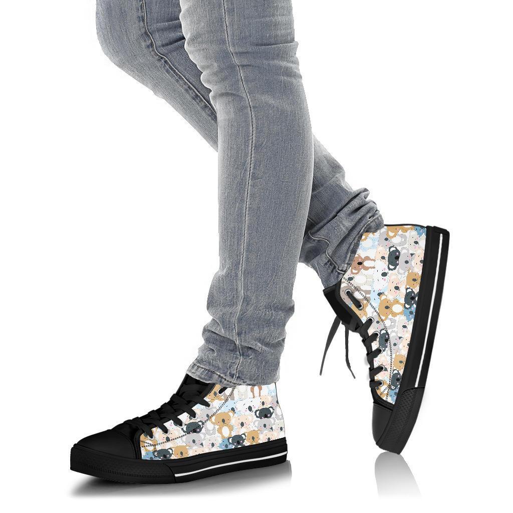 Colorful Koala Pattern Print Men Women's High Top Shoes-grizzshop