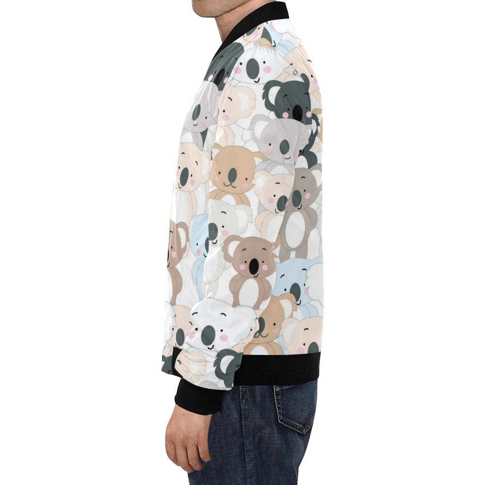 Colorful Koala Pattern Print Men's Bomber Jacket-grizzshop