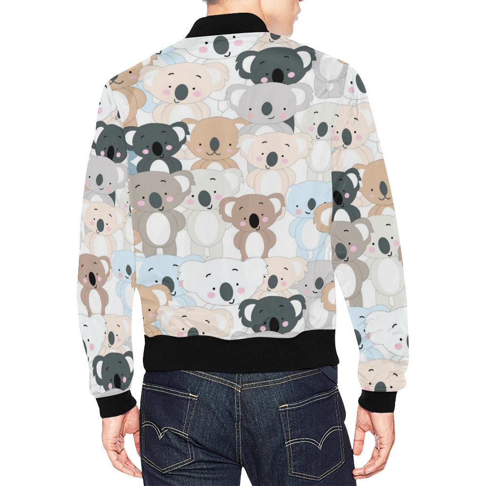 Colorful Koala Pattern Print Men's Bomber Jacket-grizzshop
