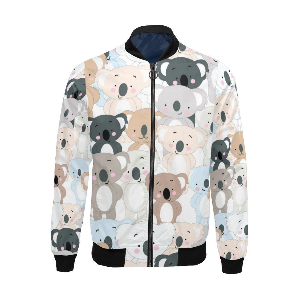 Colorful Koala Pattern Print Men's Bomber Jacket-grizzshop