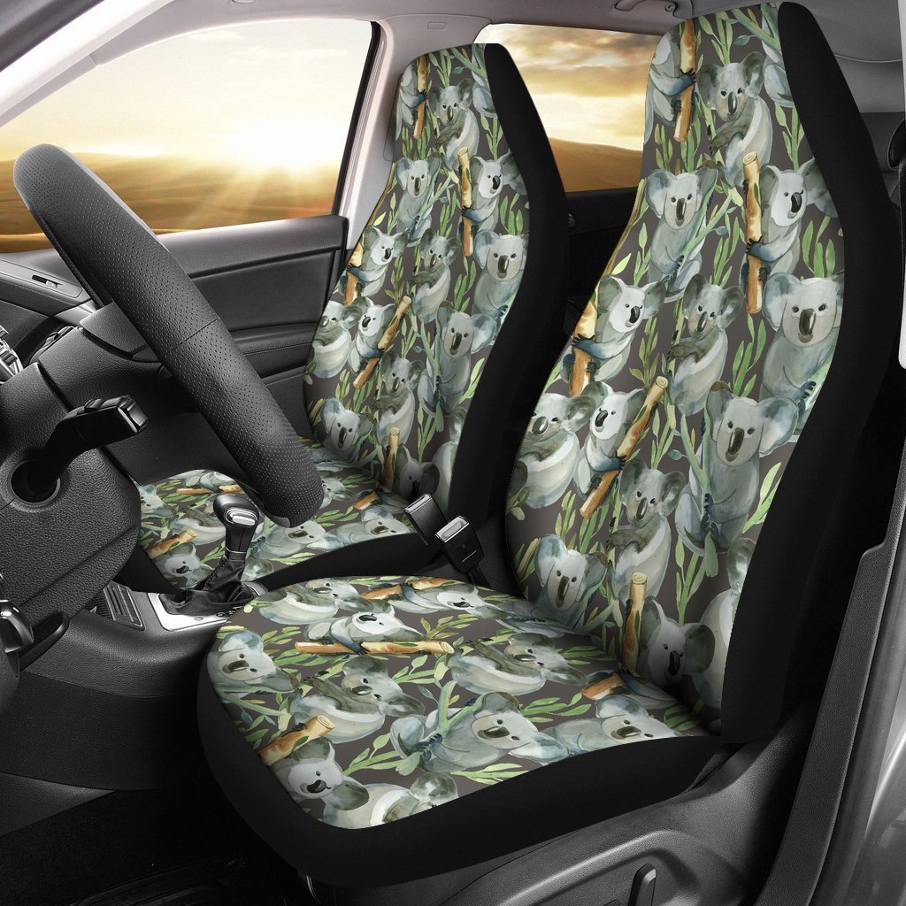 Colorful Koala Pattern Print Universal Fit Car Seat Cover-grizzshop