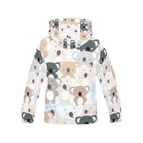 Colorful Koala Pattern Print Women Pullover Hoodie-grizzshop