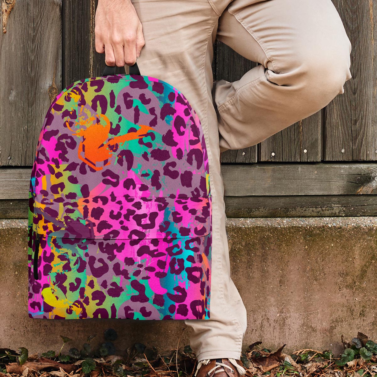 Colorful Leopard Backpack-grizzshop