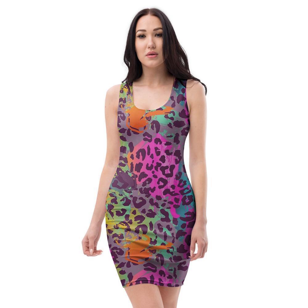 Colorful Leopard Bodycon Dress-grizzshop