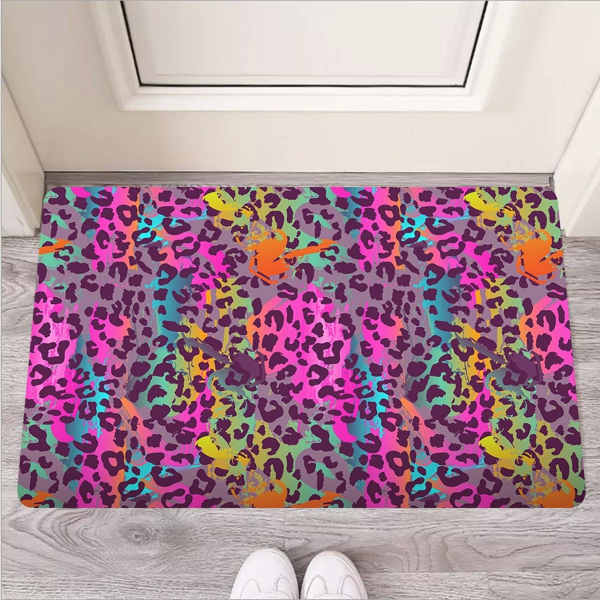 Colorful Leopard Door Mat-grizzshop