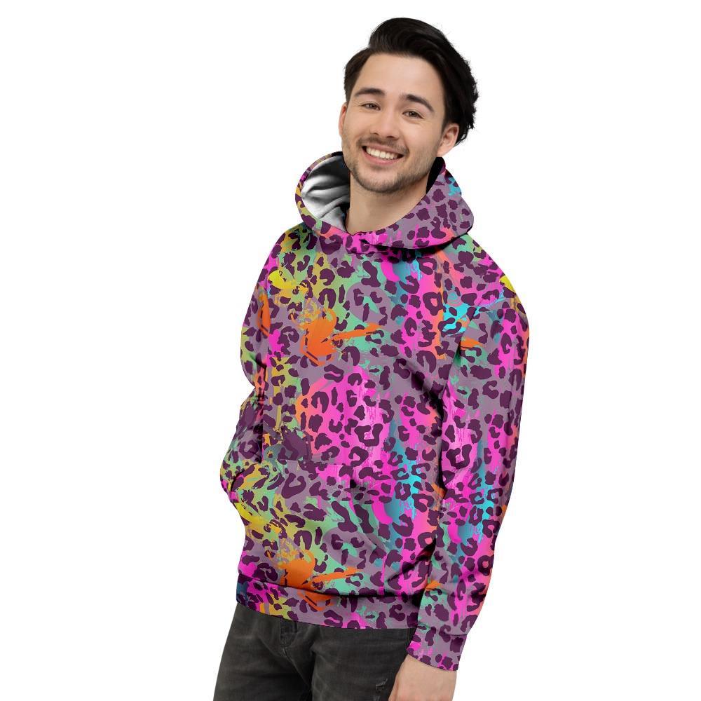 Colorful Leopard Men's Hoodie-grizzshop