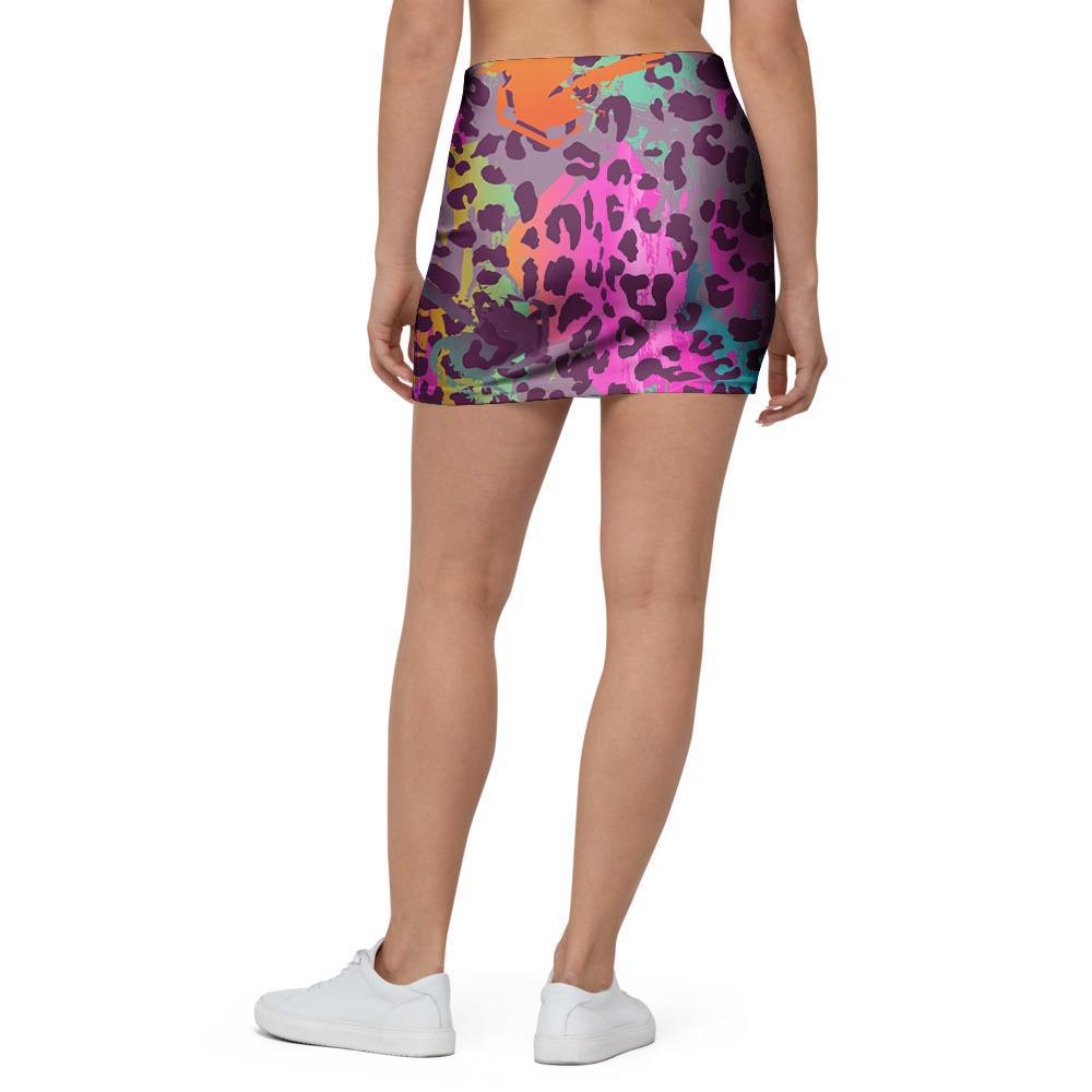 Colorful Leopard Mini Skirt-grizzshop