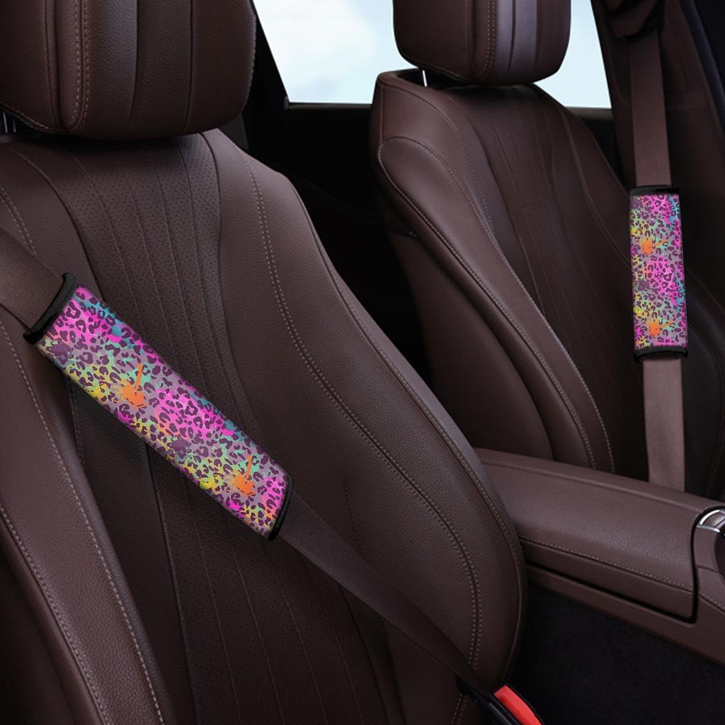 Colorful Leopard Seat Belt Cover-grizzshop