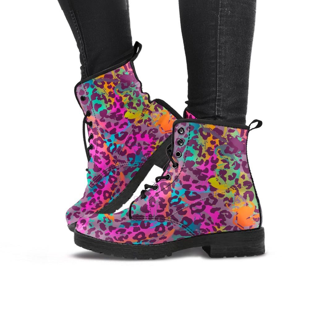 Colorful Leopard Women's Boots-grizzshop