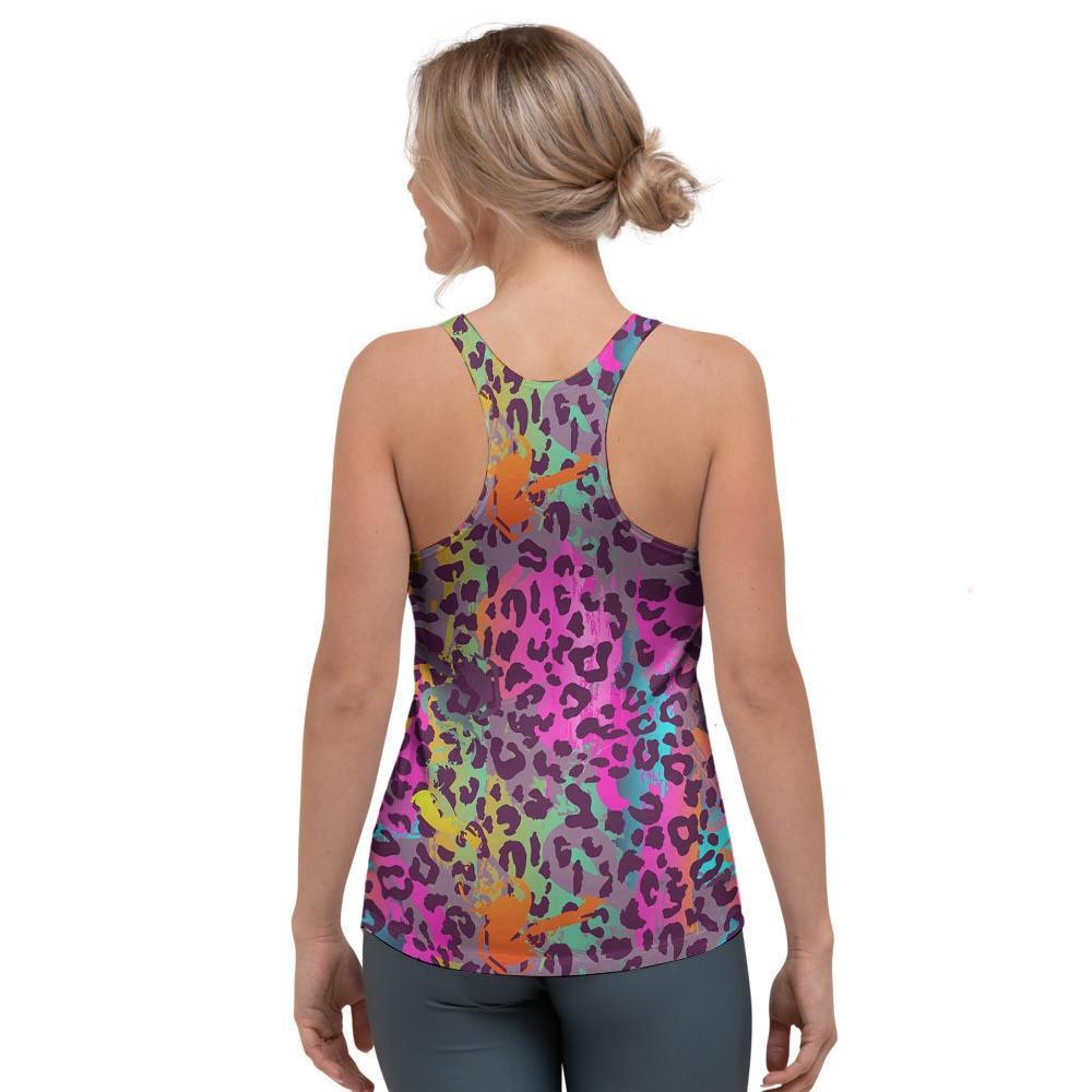Colorful Leopard Women's Racerback Tank Top-grizzshop