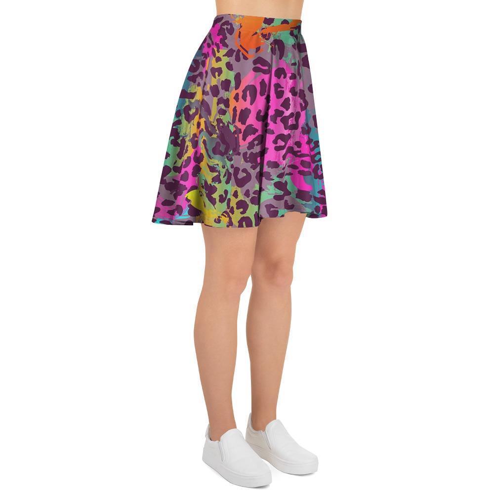 Colorful Leopard Women's Skirt-grizzshop