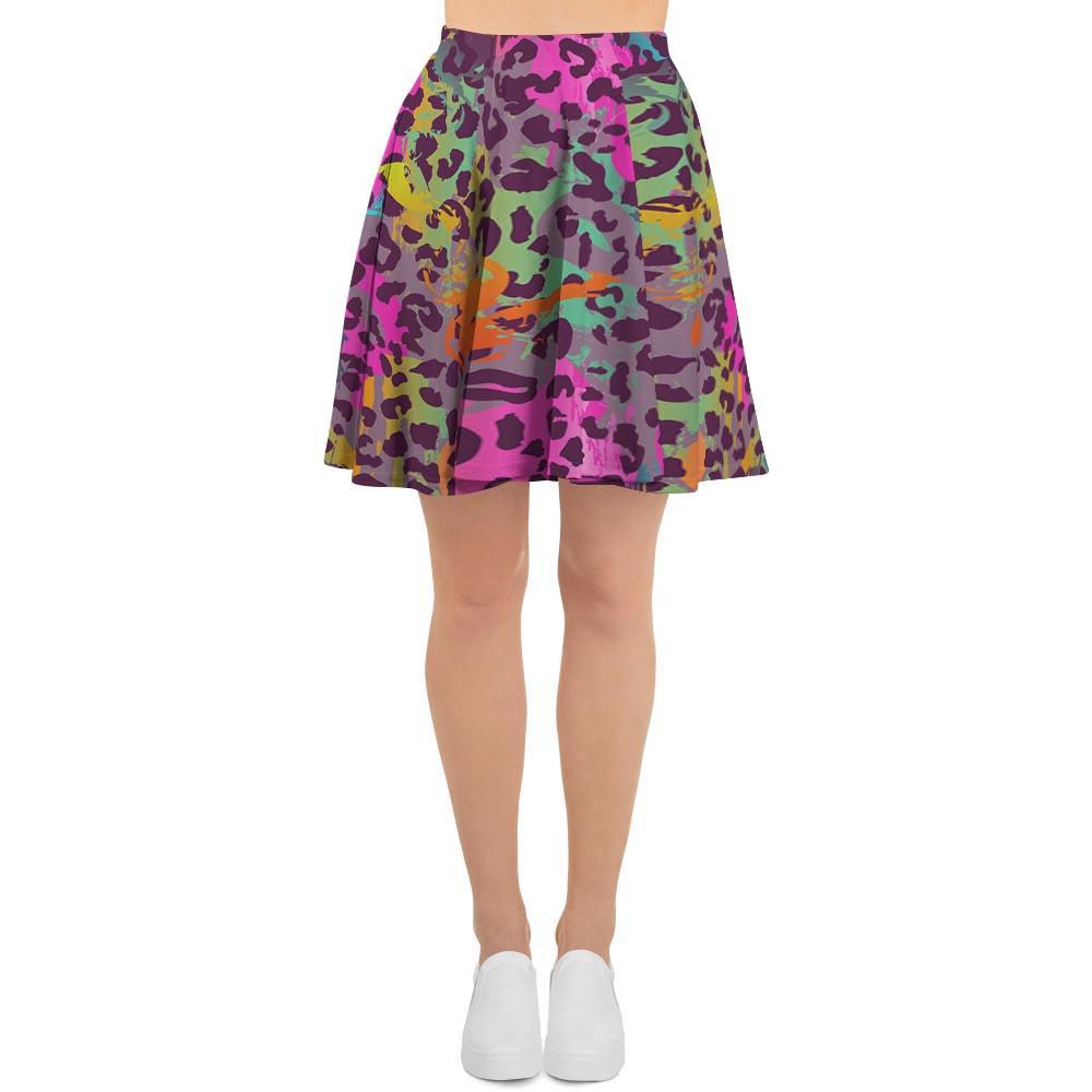 Colorful Leopard Women's Skirt-grizzshop