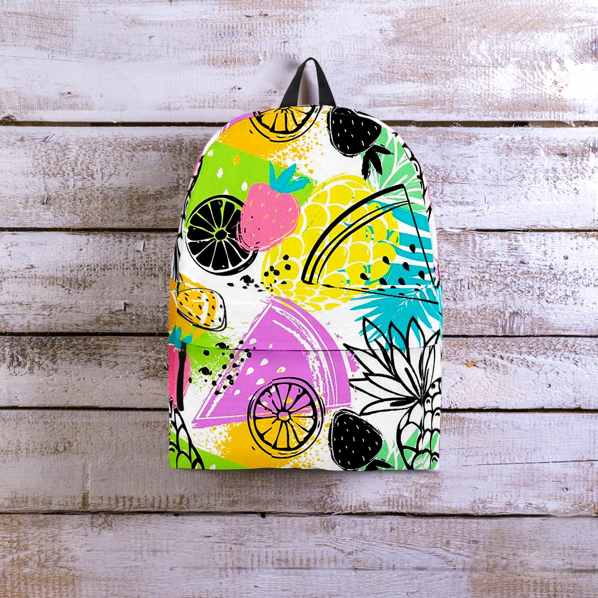 Colorful Mix Fruit Pineapple Hawaiian Print Backpack-grizzshop