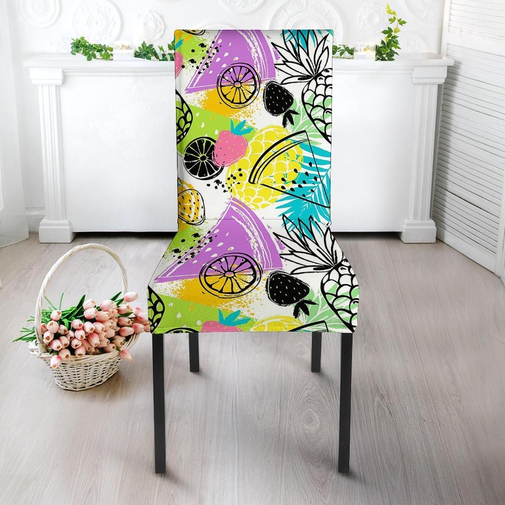 Colorful Mix Fruit Pineapple Hawaiian Print Chair Cover-grizzshop