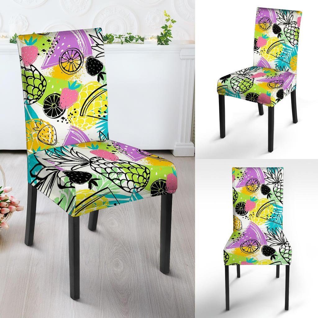 Colorful Mix Fruit Pineapple Hawaiian Print Chair Cover-grizzshop