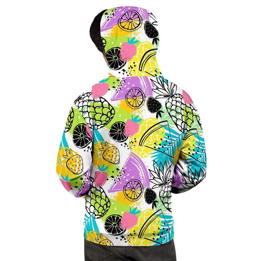 Colorful Mix Fruit Pineapple Hawaiian Print Men's Hoodie-grizzshop