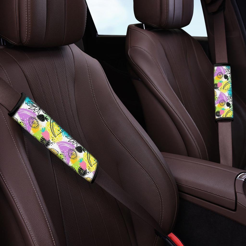 Colorful Mix Fruit Pineapple Hawaiian Print Seat Belt Cover-grizzshop