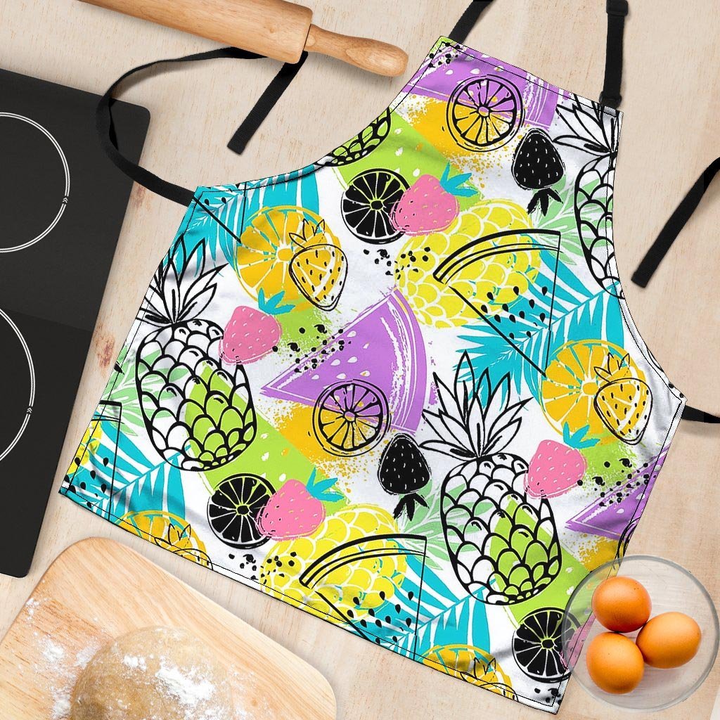 Colorful Mix Fruit Pineapple Hawaiian Print Women's Apron-grizzshop
