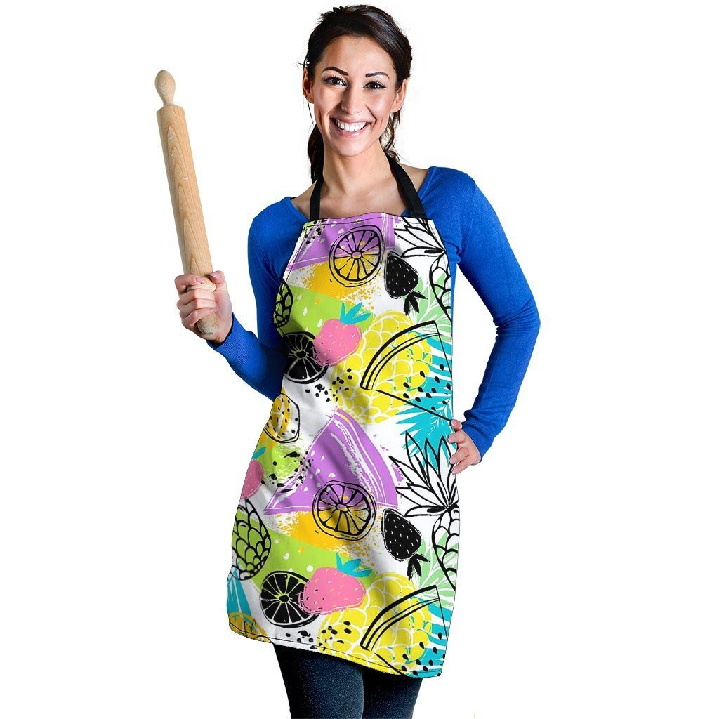 Colorful Mix Fruit Pineapple Hawaiian Print Women's Apron-grizzshop
