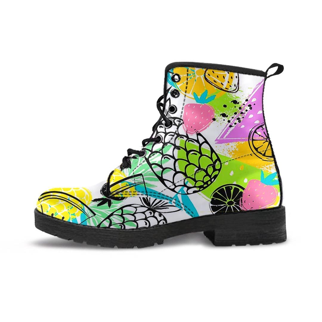 Colorful Mix Fruit Pineapple Hawaiian Print Women's Boots-grizzshop