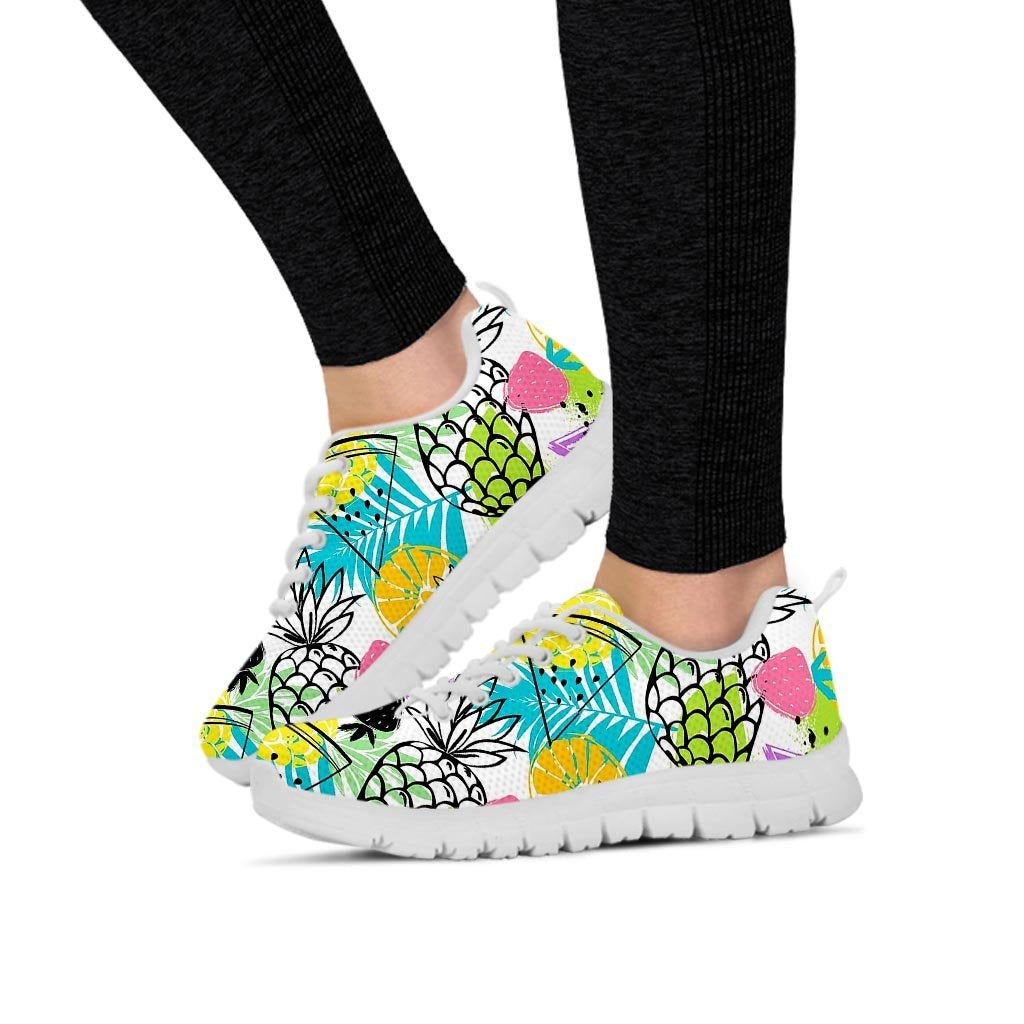 Colorful Mix Fruit Pineapple Hawaiian Print Women's Sneakers-grizzshop