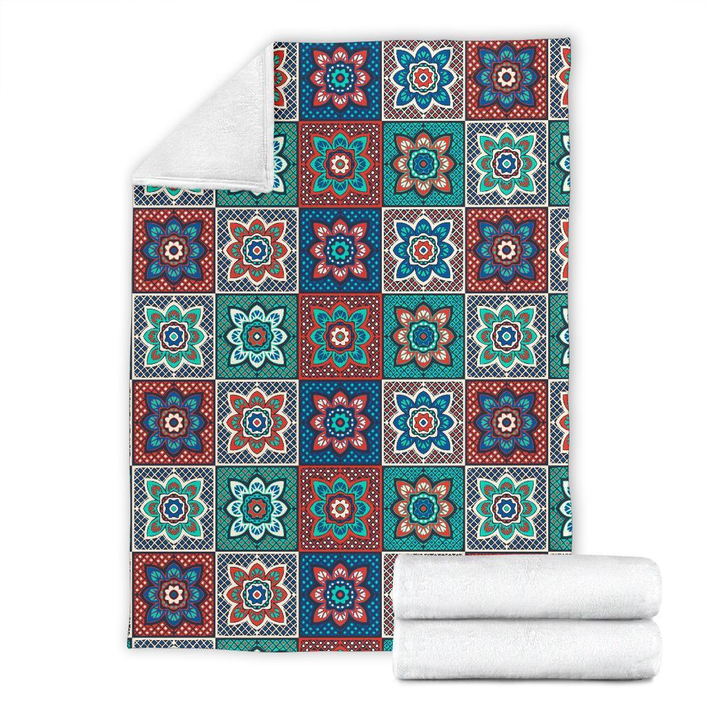 Colorful Mosaic Print Pattern Blanket-grizzshop