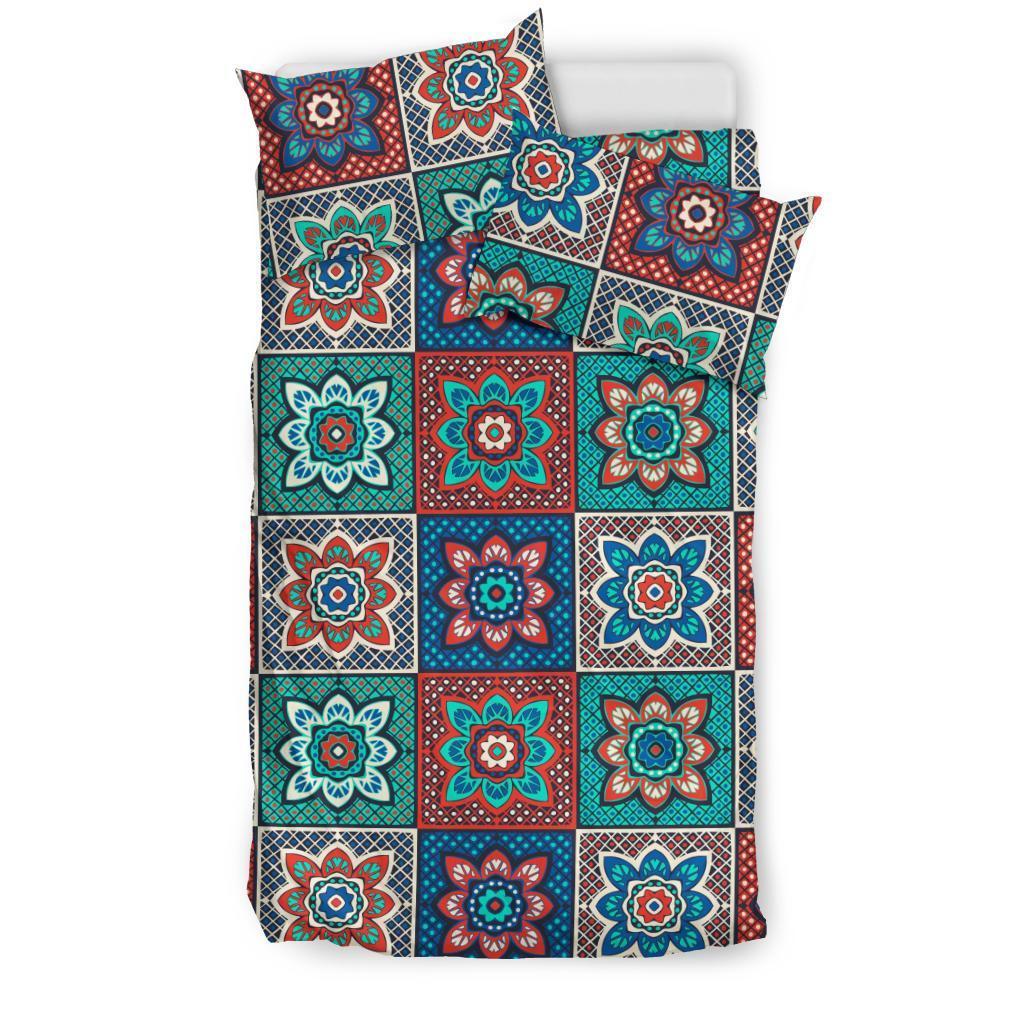 Colorful Mosaic Print Pattern Duvet Cover Bedding Set-grizzshop