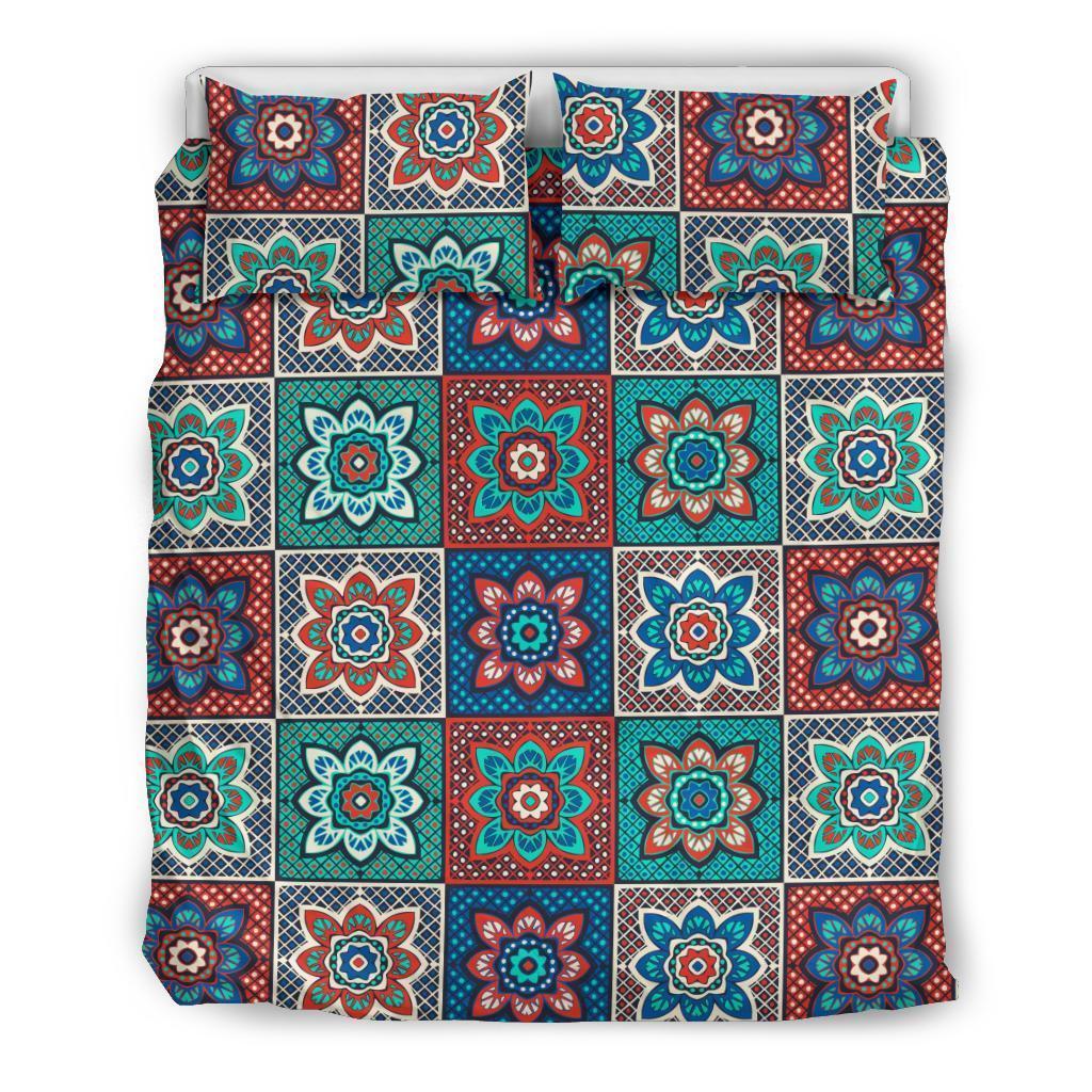 Colorful Mosaic Print Pattern Duvet Cover Bedding Set-grizzshop
