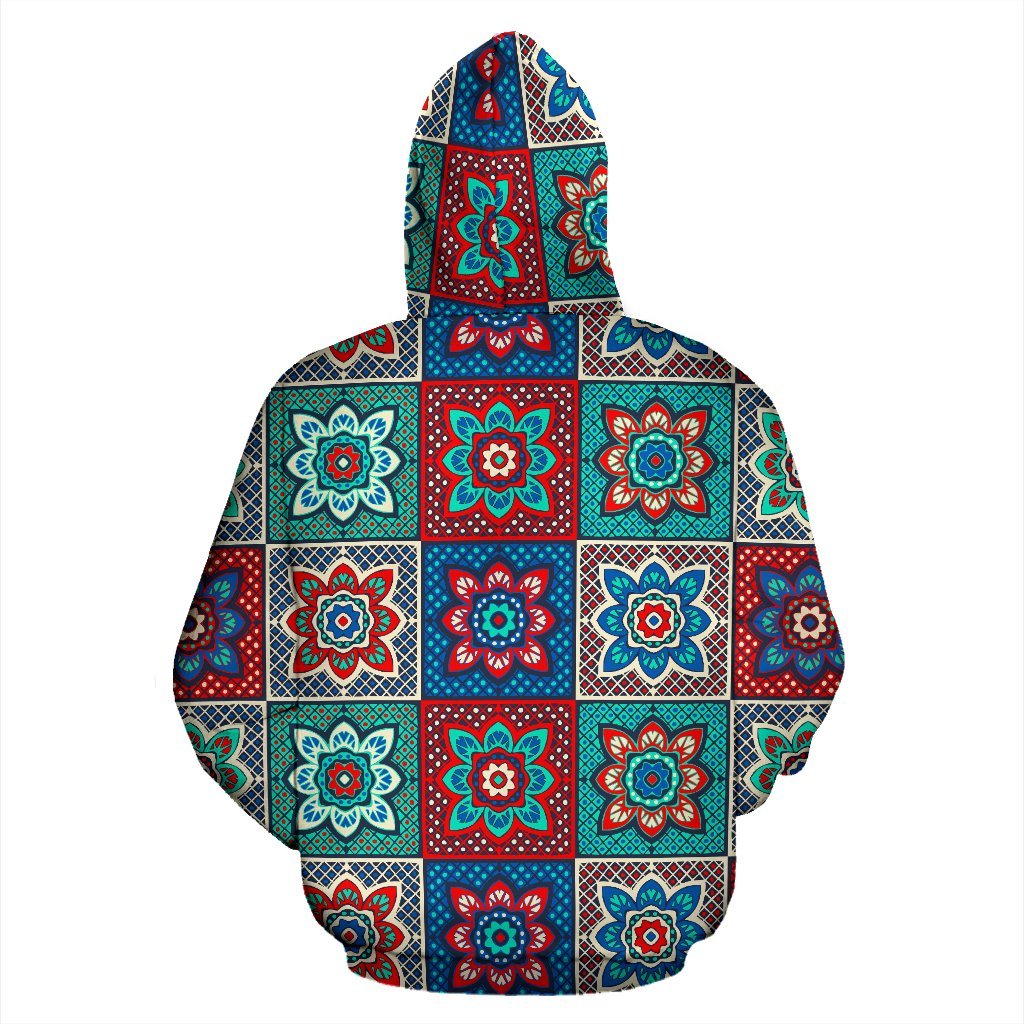 Colorful Mosaic Print Pattern Men Women Pullover Hoodie-grizzshop