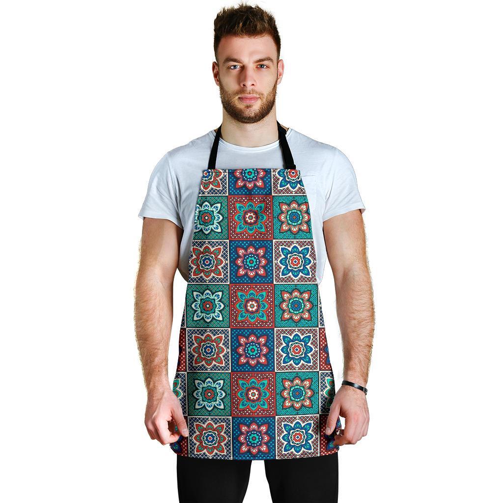 Colorful Mosaic Print Pattern Men's Apron-grizzshop
