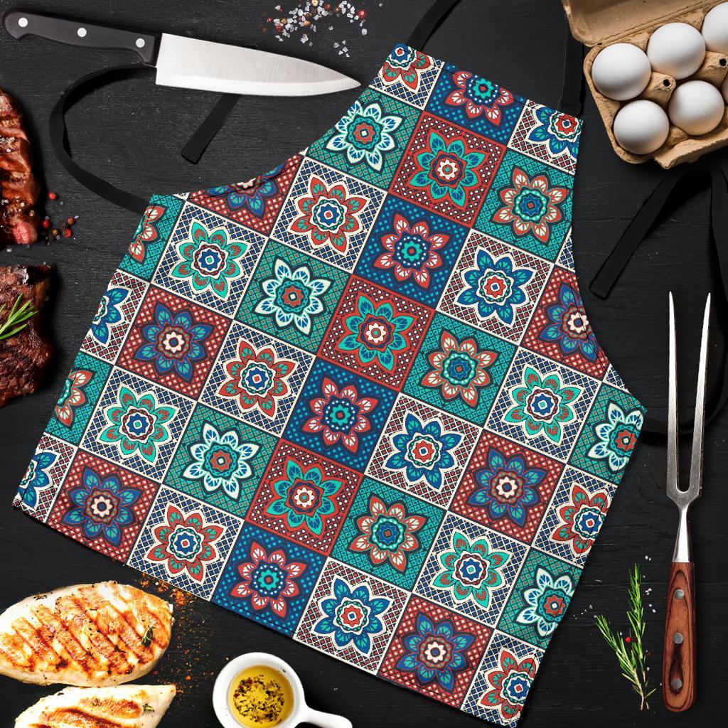 Colorful Mosaic Print Pattern Men's Apron-grizzshop