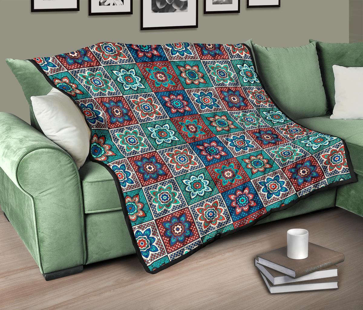 Colorful Mosaic Print Pattern Quilt-grizzshop