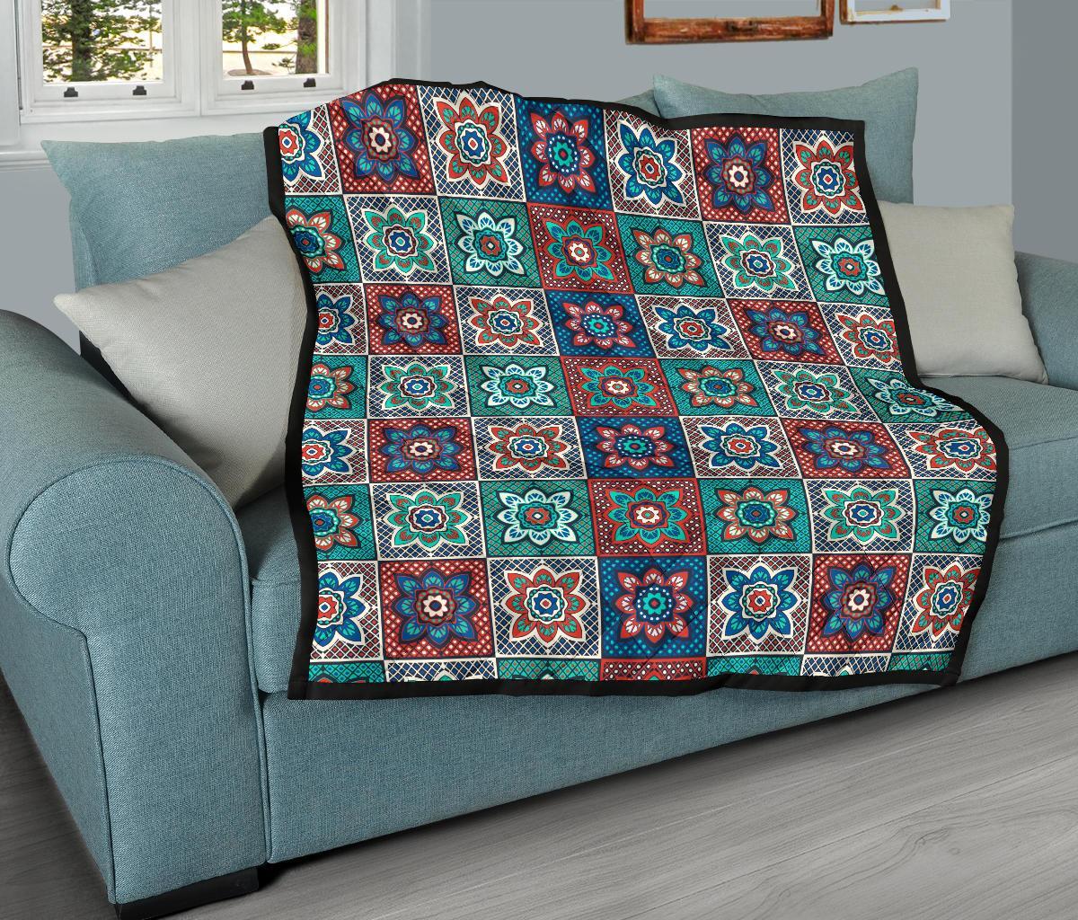 Colorful Mosaic Print Pattern Quilt-grizzshop